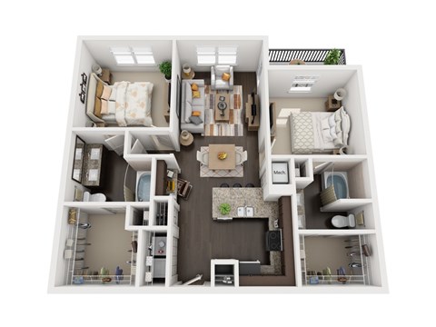 B2 floor plan at Civic at Frisco Square Apartments, Frisco, TX, Texas